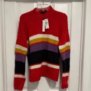 Sanctuary Red Multicolor Striped Sweater